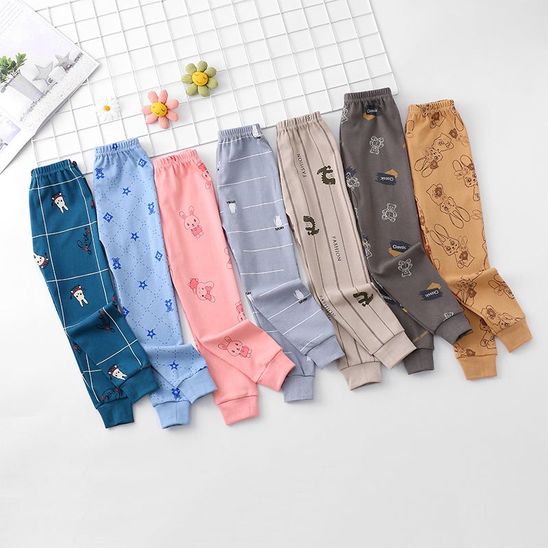 Children'S Autumn Cotton Wool Pants Cotton Long Johns Inner Wear Leggings Underpants Thin Boys And Girls Warm Wool Pants - Image 4