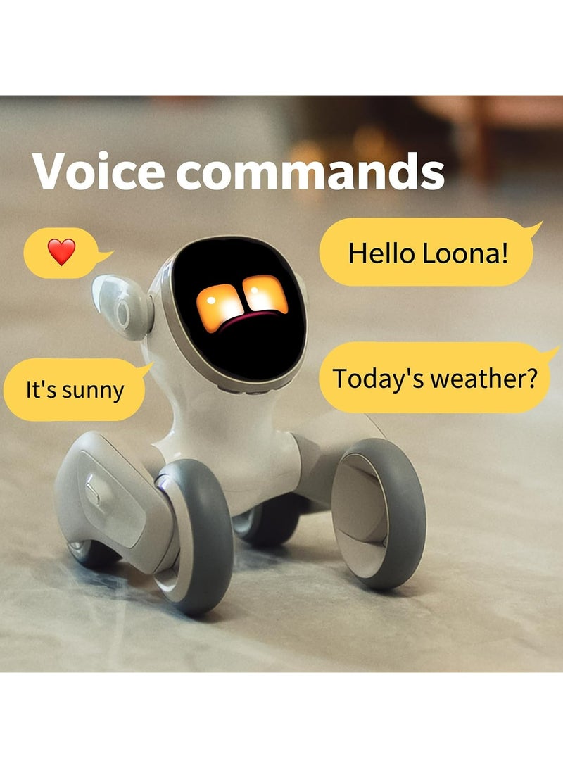 Loona Robot Pet Dog ChatGPT-4o Smart AI-Powered Companion Voice & Gesture Control, Real-Time Interaction Robotics Toys for Kids with Charging Dock - Image 2