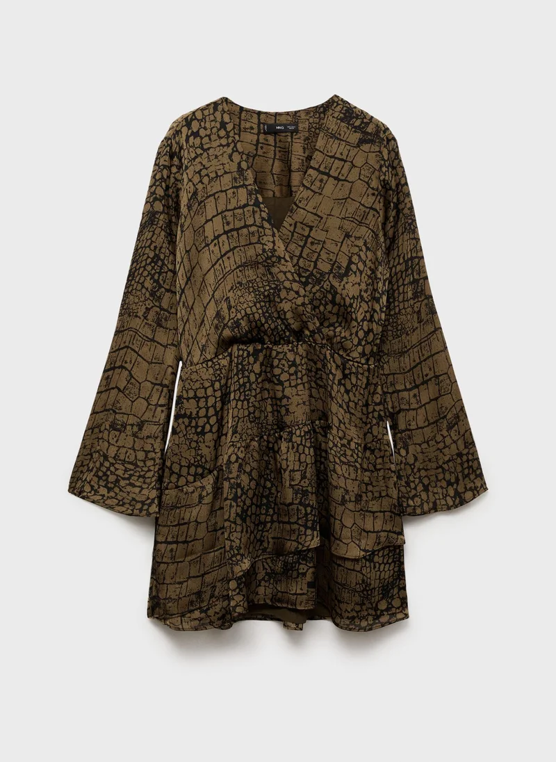 MANGO Crocodile Print Dress