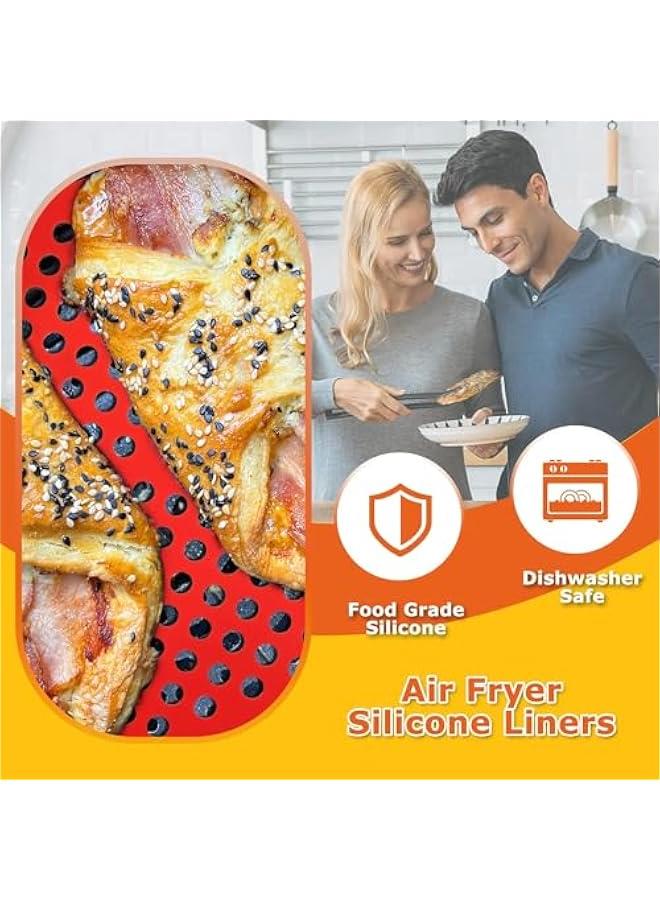3 Reusable Silic Air Fryer LinersNonStick Silic Air Fryer MatsEasy Clean Air Fryer AccessoriesAir Fryer Mats8.5 Inch Square Reusable Air Fryer Liners 8.5 inch) - Image 2