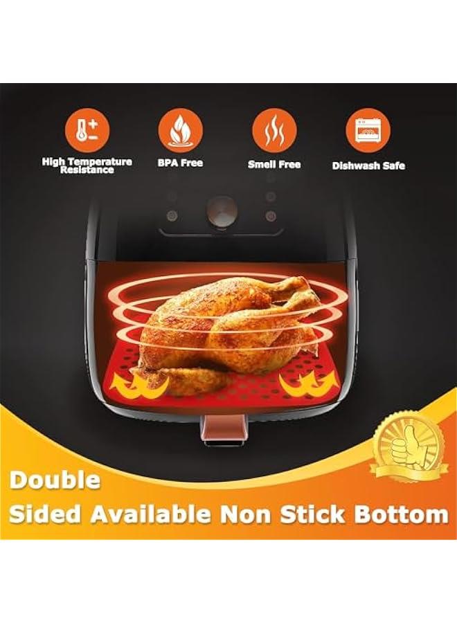 3 Reusable Silic Air Fryer LinersNonStick Silic Air Fryer MatsEasy Clean Air Fryer AccessoriesAir Fryer Mats8.5 Inch Square Reusable Air Fryer Liners 8.5 inch) - Image 5