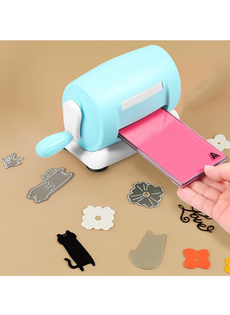 Die Cutting Embossing Machine, Hand Crank Embossing Machine, Manual Mini Die Cutting Machine, Card Making Scrapbooking Machine, Paper DIY Crafts, Including 1 Set of AB Board (Green)