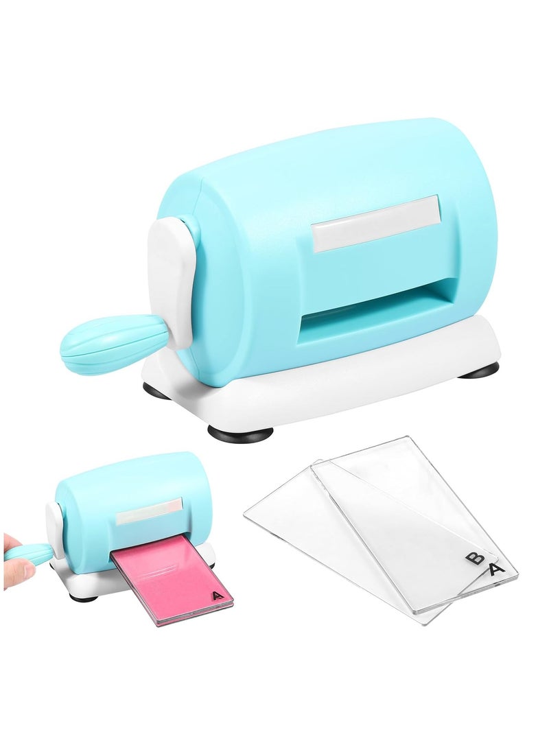 Die Cutting Embossing Machine, Hand Crank Embossing Machine, Manual Mini Die Cutting Machine, Card Making Scrapbooking Machine, Paper DIY Crafts, Including 1 Set of AB Board (Green)