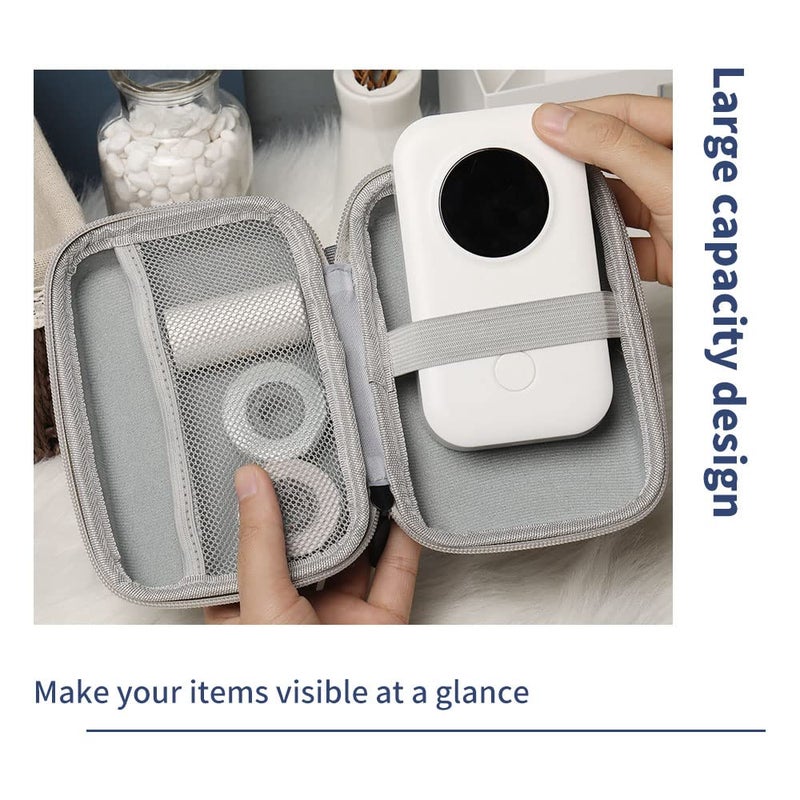 Phomemo D30 D35 Label Maker Machine Case Compatible with NiiMbot D11 D110 SUPVAN E10 Label Printer, Hard Carrying Container Storage Holder Organizer for Tape Roll, Charging Cable (Box Only) - Image 3