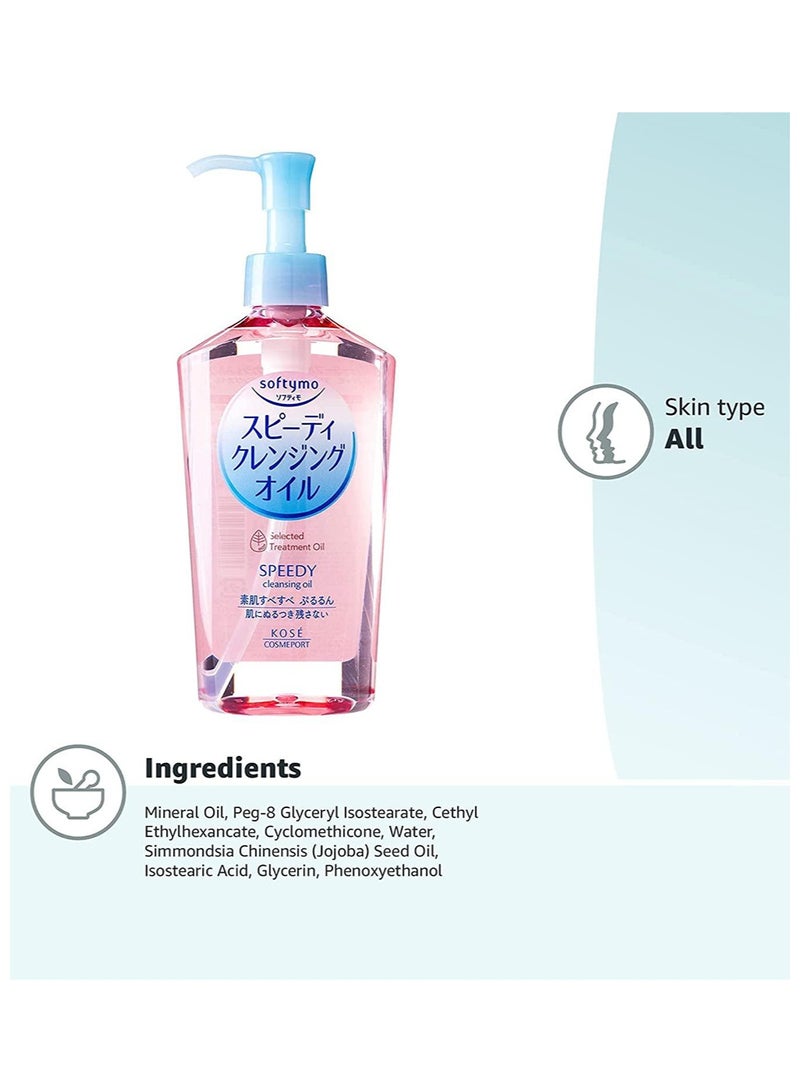 KOSE Softymo Speedy Cleansing Oil 240ml, Gentle and Fragrance-free Makeup Remover, ImportED from Japan - Image 4