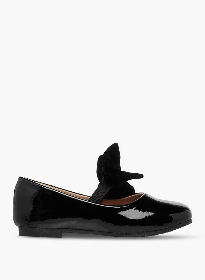 جونيورز حذاء باليرينا بفيونكة وحزام مطاطي