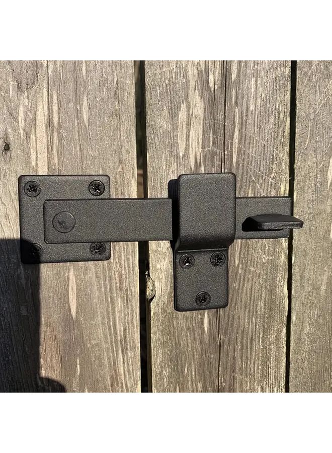 Matte Black Heavy Duty Metal Door Lock Sliding Bolt Security For Indoor Outdoor Use - Image 5