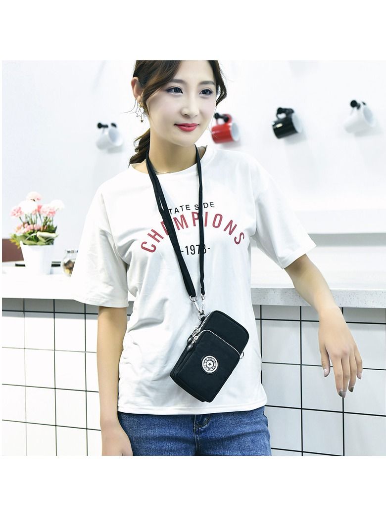 Cell Phone Purse Small Crossbody Bag Smartphone Wallet Phone Holder Black - Image 3