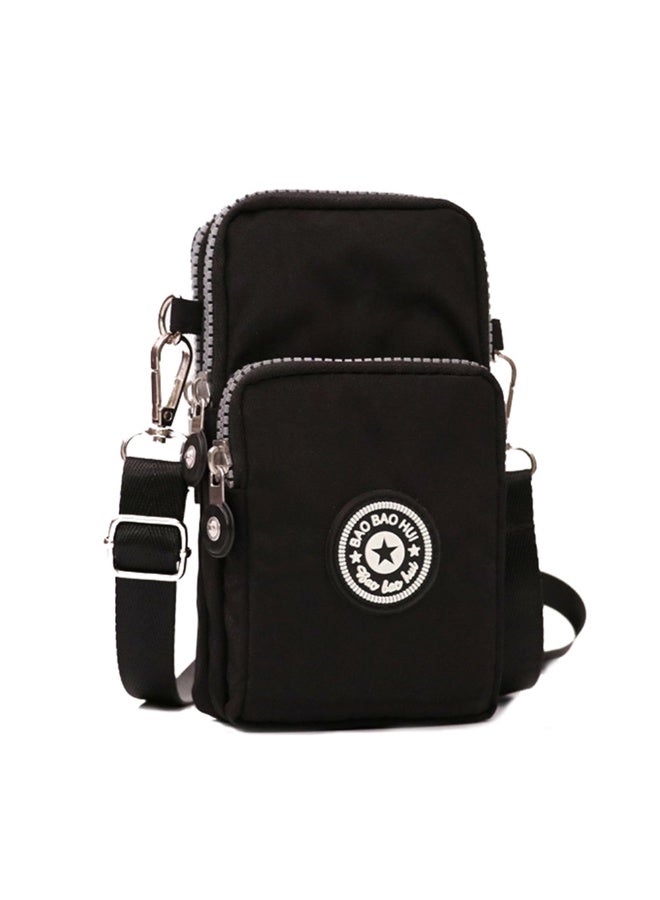 الهاتف الخليوي محفظة صغيرة Crossbody حقيبة الهاتف الذكي المحفظة حامل الهاتف الأسود - Image 1