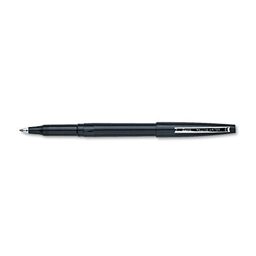Pentel Rolling Writer Pen, 0.8 Millimeter Cushion Ball Tip, Black Ink, 12 pens (R100-A) - Image 1