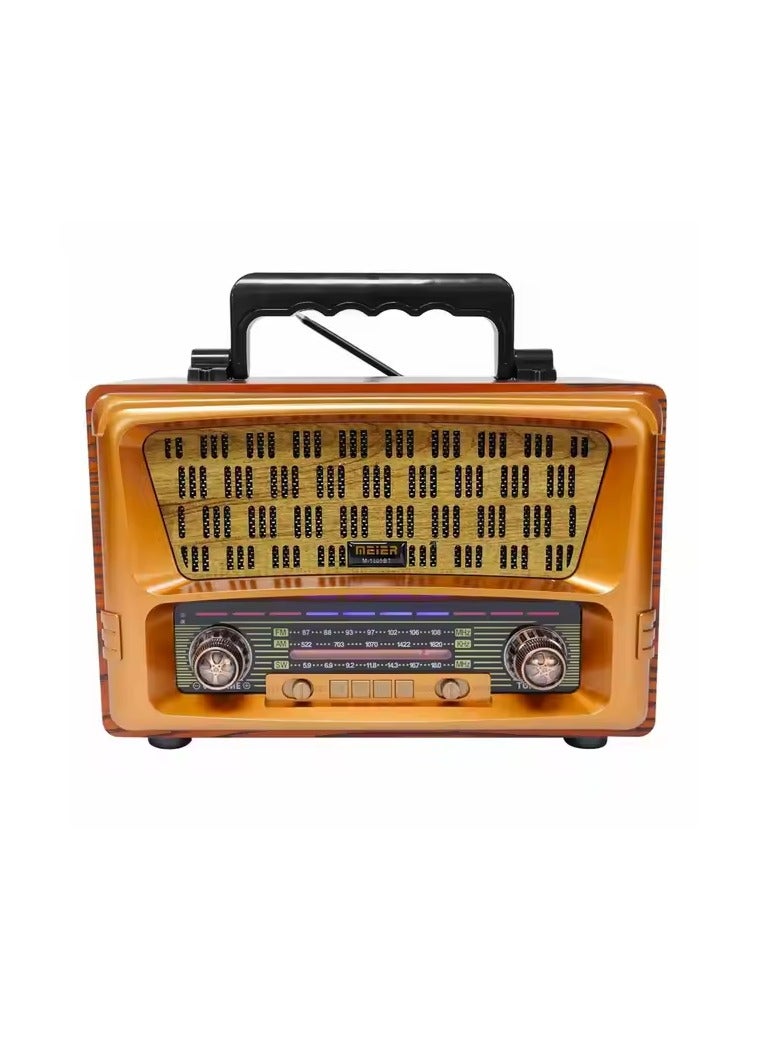 ماير راديو محمول M-1805BT ثلاثي الموجات وبطاقة TF ومشغل MP3، مكبر صوت بلوتوث قابل لإعادة الشحن بتصميم قديم مع جهاز تحكم عن بعد متعدد الألوان - Image 4