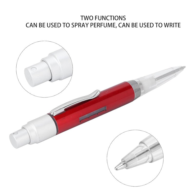 klarako Mini Portable pen Perfume Bottle, 2‑in‑1 Ballpoint Pen Portable Pen Perfume Spray Bottle Perfume Spray BottleEmpty Perfume Atomizer Spray Bottle for Office Writing and Perfume Filling 2ml(Red) - Image 4