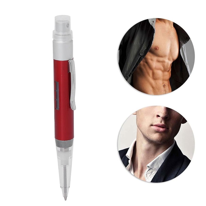 klarako Mini Portable pen Perfume Bottle, 2‑in‑1 Ballpoint Pen Portable Pen Perfume Spray Bottle Perfume Spray BottleEmpty Perfume Atomizer Spray Bottle for Office Writing and Perfume Filling 2ml(Red) - Image 2