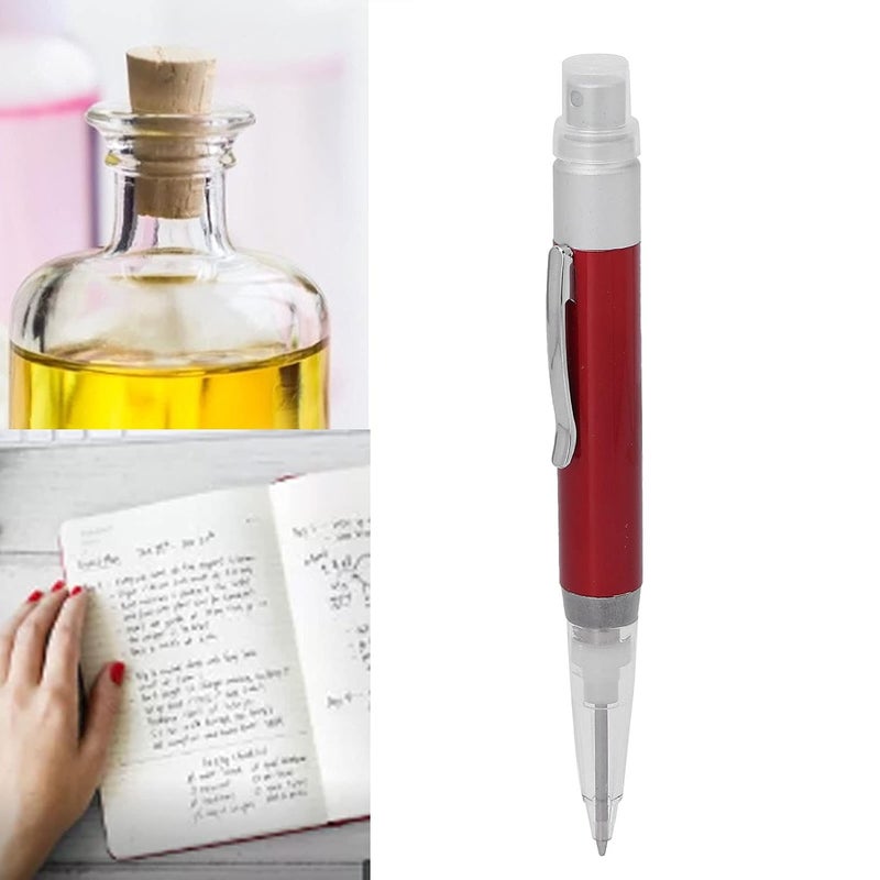 klarako Mini Portable pen Perfume Bottle, 2‑in‑1 Ballpoint Pen Portable Pen Perfume Spray Bottle Perfume Spray BottleEmpty Perfume Atomizer Spray Bottle for Office Writing and Perfume Filling 2ml(Red) - Image 3