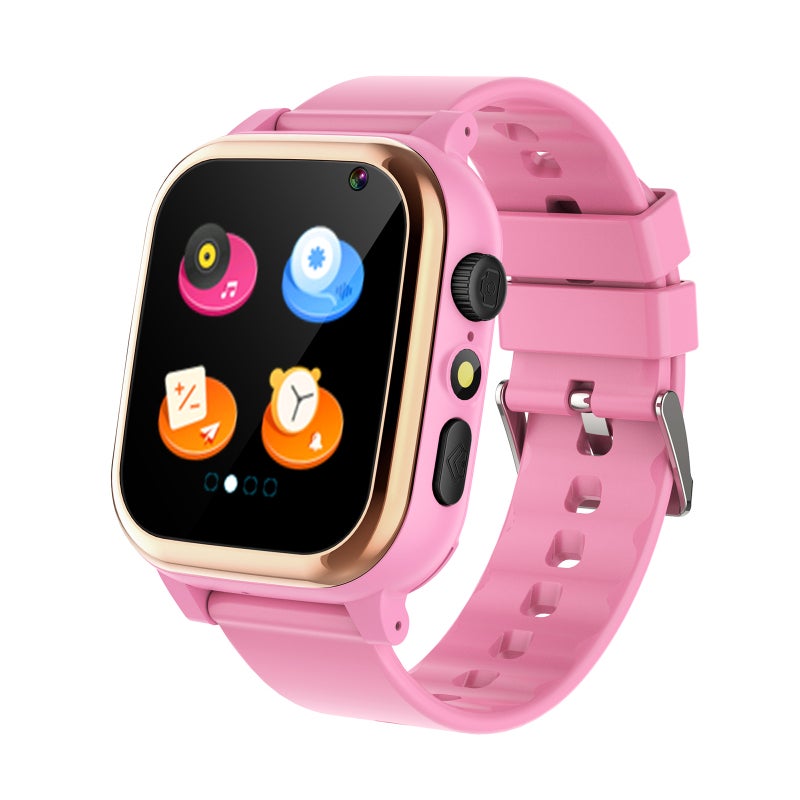 Children Watch: Pink Large Touching Screen Luminous Display - Multifunctional Intelligent Watch for Kids Students Boys Girls - Image 1