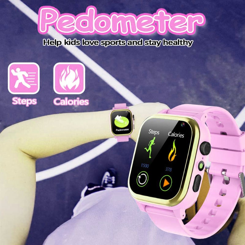 Children Watch: Pink Large Touching Screen Luminous Display - Multifunctional Intelligent Watch for Kids Students Boys Girls - Image 4