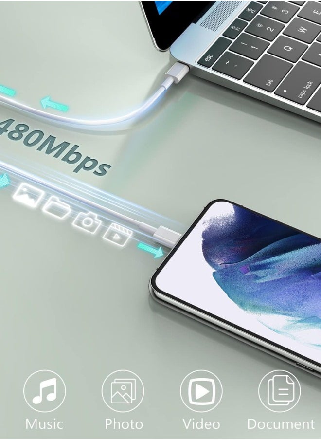 RECRSI - RECRSI PD iPhone 35W Fast Charger USB-C Adapter with USB C to USB-C Data Cable Power Cable Compatible with iPhone 15/15 Pro/15 Pro Max MacBook Air/Pro iPad Pro Samsung Galaxy S24/S24 Ultra Pixel USB C - Image 1