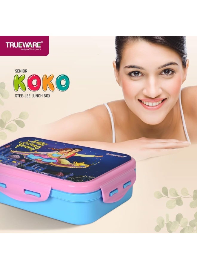Trueware KOKO Senior Steel Lee Pu Insulated Hot Lunch Box 900ML Big Container and 150 ML Veggie Container | BPA Free | Food Grade | Keep Food hot for Long Hours | for Kids, School - Image 3