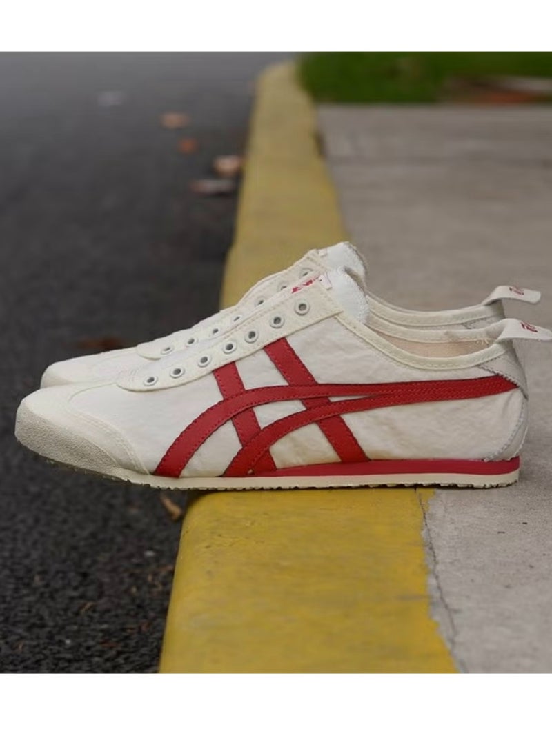Onitsuka Tiger MEXICO 66 Slip-On Canvas Casual Shoes White/Red  - Image 2