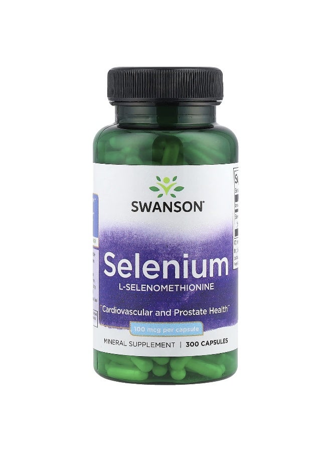 سوانسون، سيلينيوم، 100 ميكروغرام، 300 كبسولة