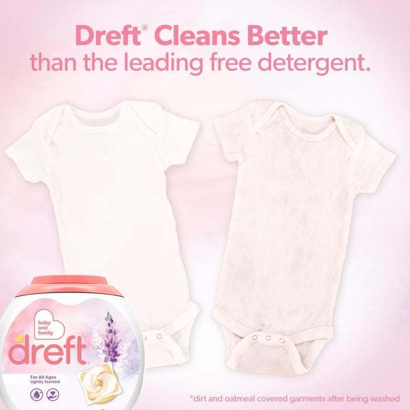 Dreft Laundry Detergent Pacs, Lightly Scented, Lavender, For Baby and Family, XL Pacs, 45 Count - Image 4
