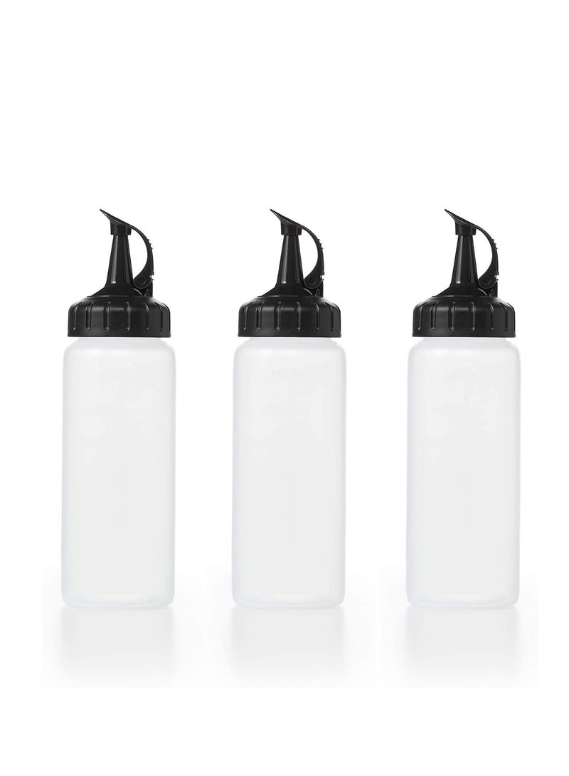 Squeeze Bottles, Plastic, Wide Mouth with Caps, Clear, Plastic Squeeze Squirt Condiment Bottles with Twist On Cap Lids - Perfect for Condiments, Oil, Icing, Liquids - Image 1