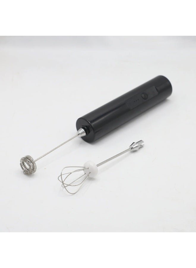 Hongxin Portable Milk Frother with 2 Stainless Steel Heads and 3 Speeds, Frothing Maker for Coffee, Latte, Cappuccino, Hot Chocolate, Matcha and Eggs (Black) - Image 2