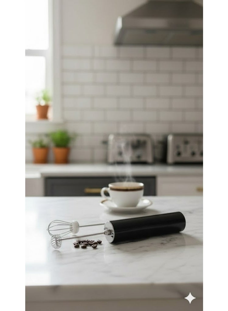 Hongxin Portable Milk Frother with 2 Stainless Steel Heads and 3 Speeds, Frothing Maker for Coffee, Latte, Cappuccino, Hot Chocolate, Matcha and Eggs (Black) - Image 3