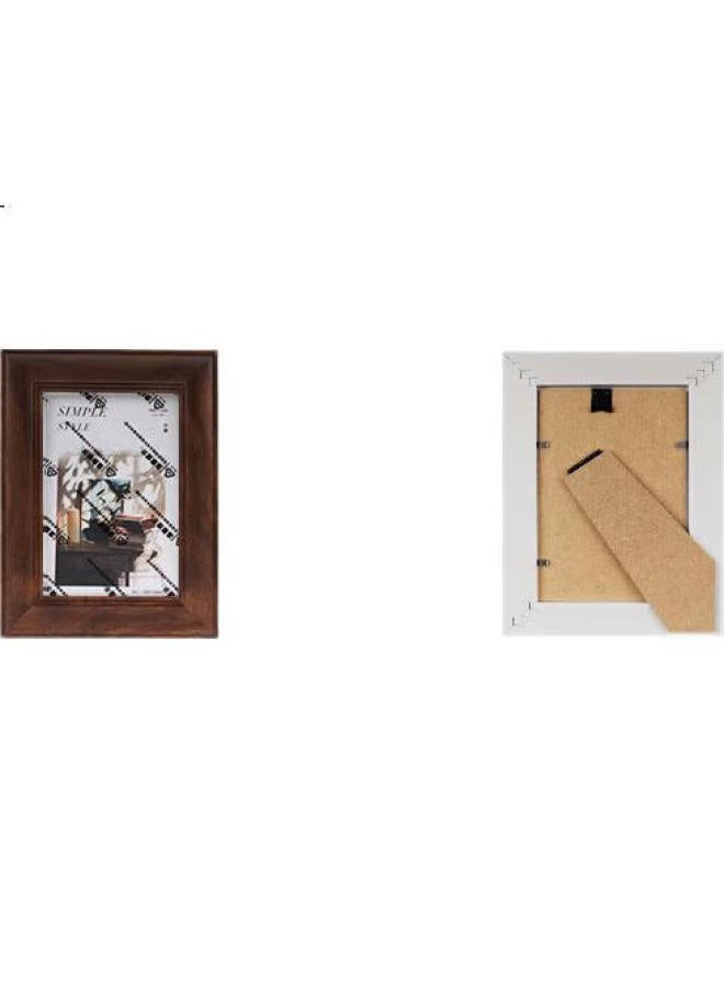 Befon 6-Inch Vintage Photo Frame, Wall-Mounted European-Style Creative Frame, Tabletop Frame, Walnut Color 0245 - Image 2
