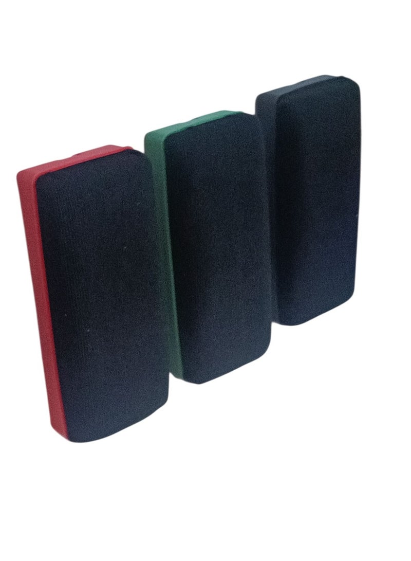 3-Piece Magnetic Whiteboard Eraser Multicolour - Image 2