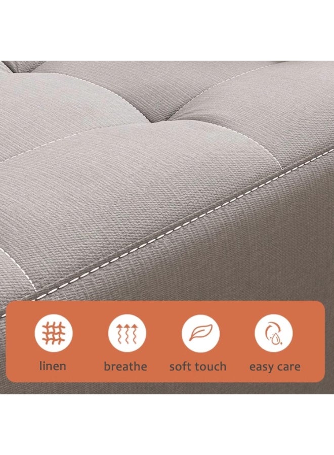 WALALLA Small Bench Home Living Room Sitting Stool Door Changing Shoe Stool Sofa Stool Low Footstool upholstered Rectangular Bench Table Side Stool for Bedroom Living Room Leg Rest - Image 2