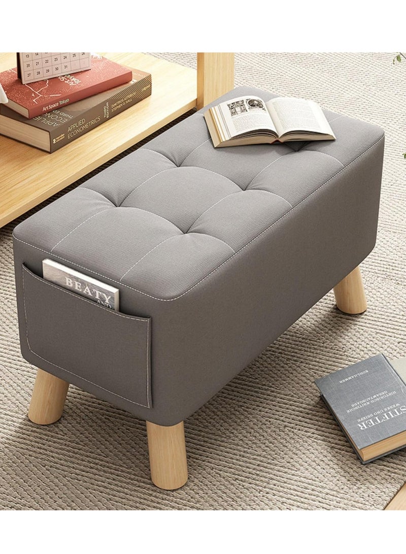 WALALLA Small Bench Home Living Room Sitting Stool Door Changing Shoe Stool Sofa Stool Low Footstool upholstered Rectangular Bench Table Side Stool for Bedroom Living Room Leg Rest - Image 1