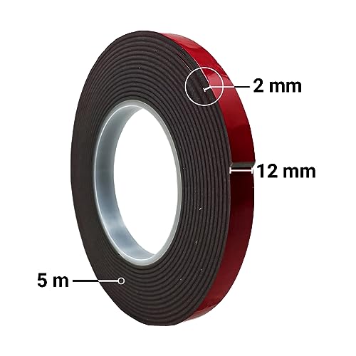 TRENDIKRAFT 5 Metre Double Sided Heavy Duty Bonding Acrylic Foam Attachment Tape for Strong Bonding, Interior and Exterior Use in Automotive, Superior Adhesive 3M + 2M (12MM X 2MM X 5M) - Image 3
