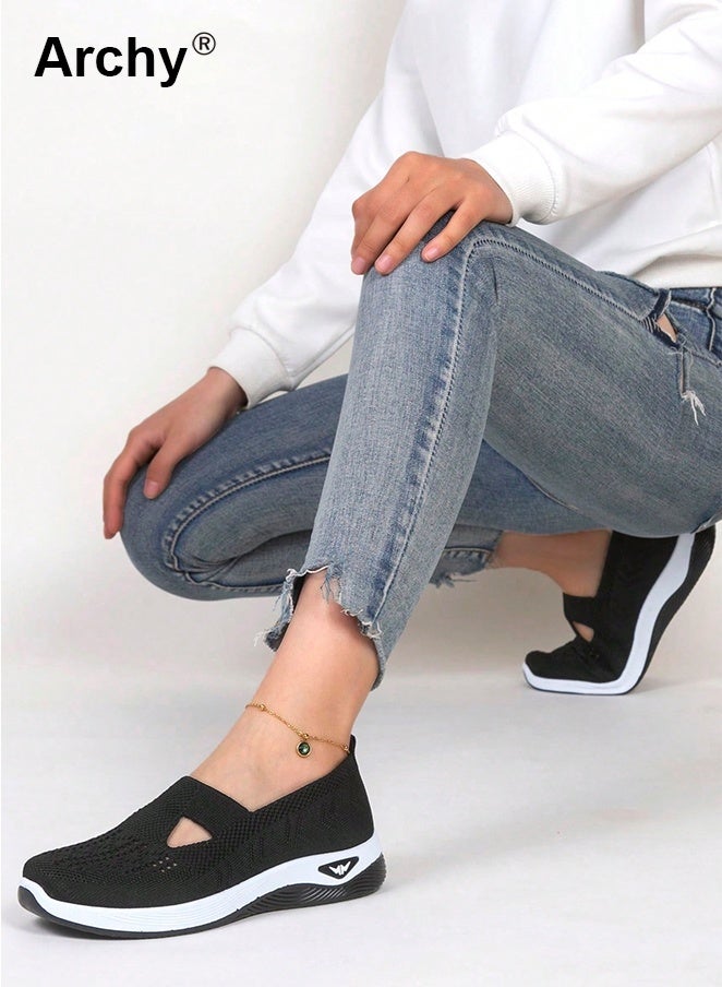 أرشي أحذية نسائية صيفية شبكية قابلة للتنفس - أحذية مسطحة خفيفة الوزن بنعل ناعم للأمهات في منتصف العمر وكبار السن - Image 4