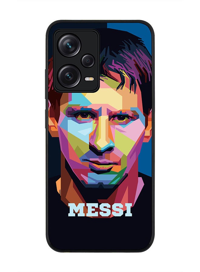 Stylizedd Rugged Black edge case for Redmi Note 12 Pro 5G, Slim fit Soft Case Flexible Rubber Edges Anti Drop TPU Gel Thin Cover -  Poly Messi - Image 1