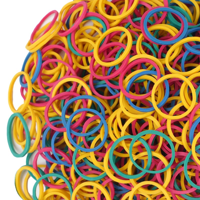 Foshine Rubber Bands Small Mini Elastic Band Yellow Blue Green Red 1300pcs Rubber Band 1.2inch Office Supplies Home Inside Diameter 0.63in (Multicolour) - Image 4