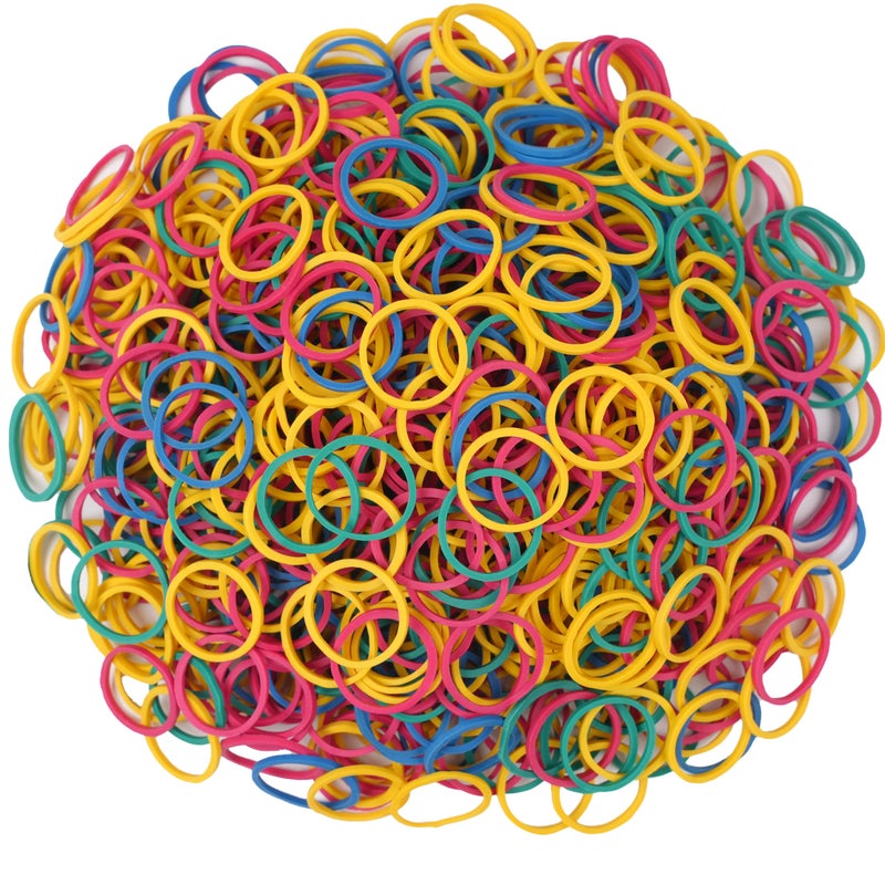 Foshine Rubber Bands Small Mini Elastic Band Yellow Blue Green Red 1300pcs Rubber Band 1.2inch Office Supplies Home Inside Diameter 0.63in (Multicolour) - Image 3