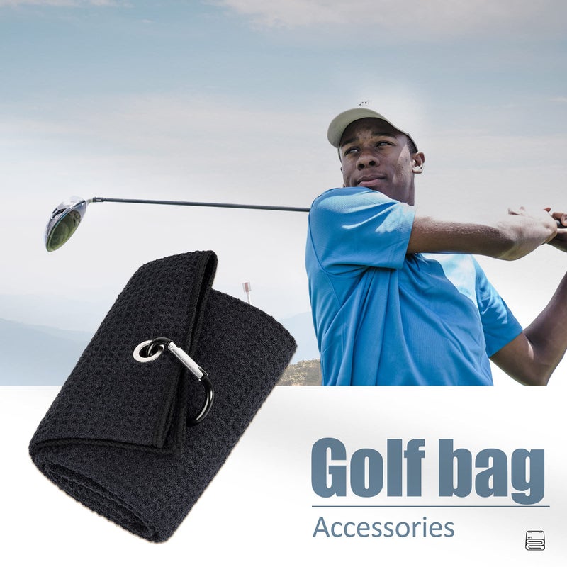 Mile High Life Microfiber Golf Towel and Oversized Brush Tool Kit with Club Groove Cleaner, Retractable Extension Cord and Clip (Black Printed Towel+Black Brush) - Image 2