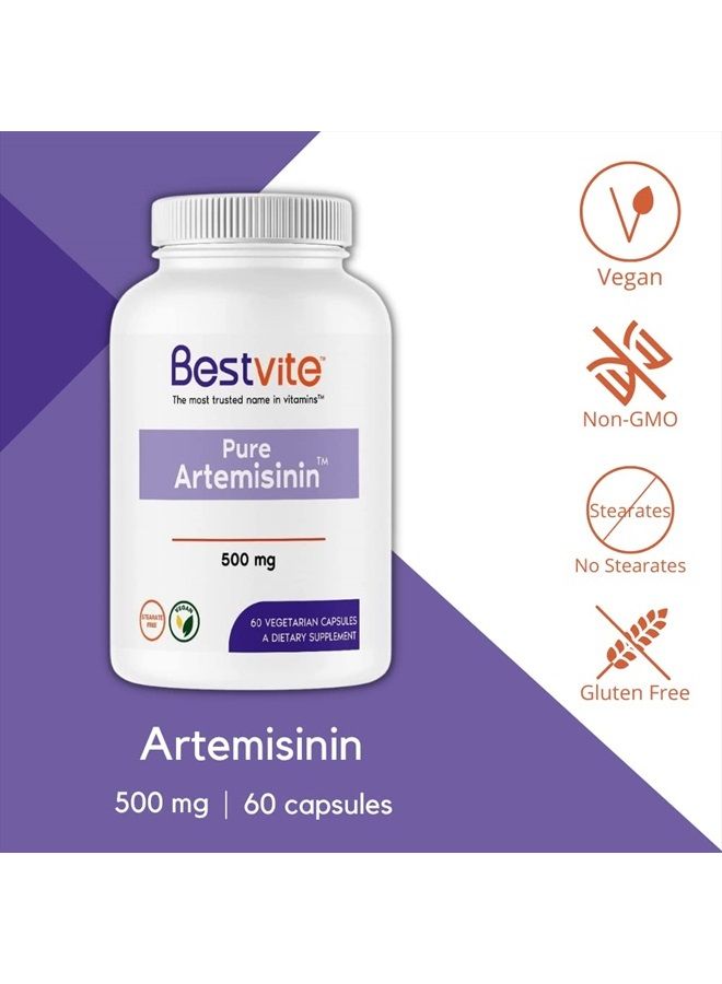 BESTVITE بيستفايت أرتيميسين 500 ملغ لكل كبسولة (60 كبسولة نباتية) - بدون ستيرات - بدون عوامل تدفق - بدون مواد مالئة - نباتي - خالي من الغلوتين - غير معدّل وراثيًا - Image 3