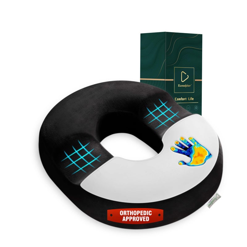 Ecosafeter Donut Cushion Memory Foam Hemorrhoids Cushion For Postpartum  Coccyx  Tailbone Pain Pressure Relief For Office ChairWheelchairOfficeCar Seat