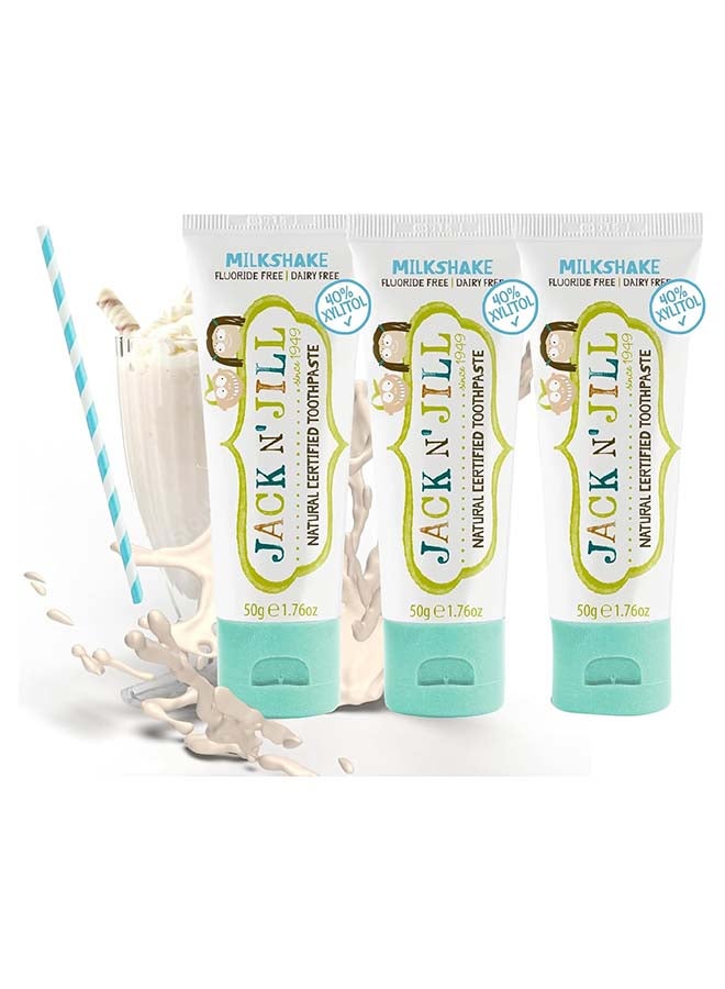 Jack N' Jill Natural Toothpaste Milkshake 50g, Ecocert Certified, Gentle, Fluoride-Free, Safe Oral Care for Kids & Toddlers - Image 1