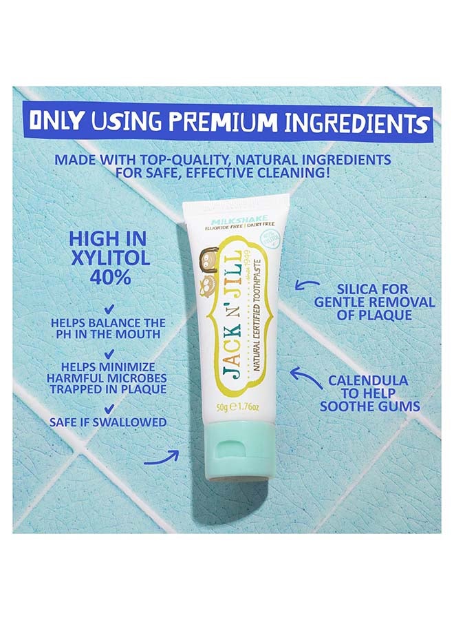 Jack N' Jill Natural Toothpaste Milkshake 50g, Ecocert Certified, Gentle, Fluoride-Free, Safe Oral Care for Kids & Toddlers - Image 4