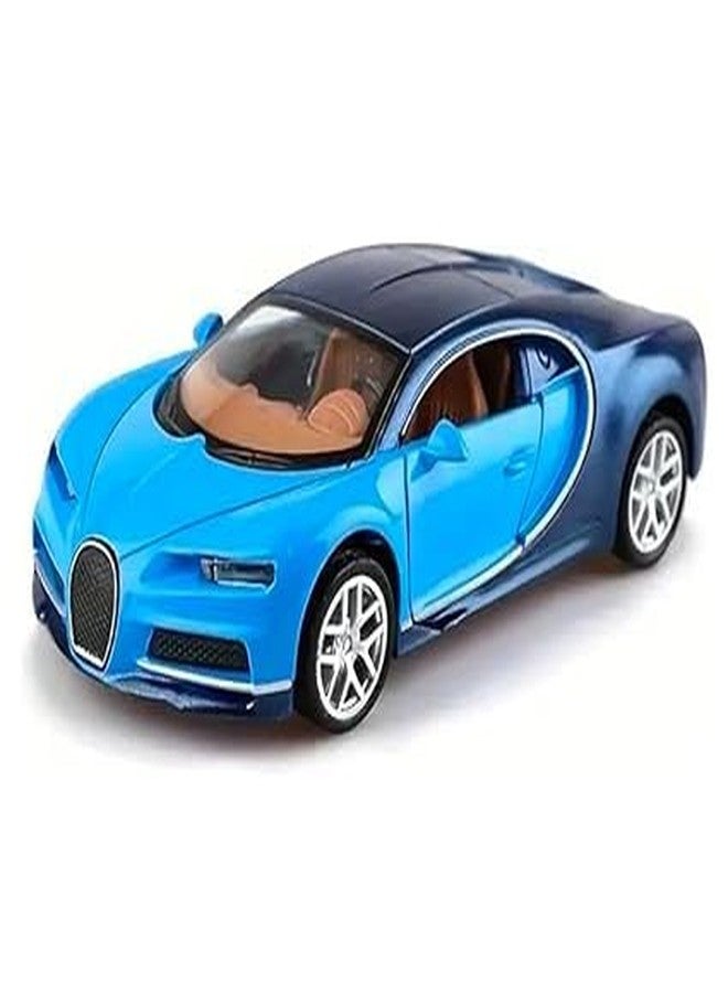 GKNEX سيارة لعبة GKNEX Bugatti CHIRON مصنوعة من المعدن المصبوب، تعمل بخاصية السحب للخلف، مع أبواب قابلة للفتح. نموذج مصغر، أفضل هدية للأطفال. - Image 4