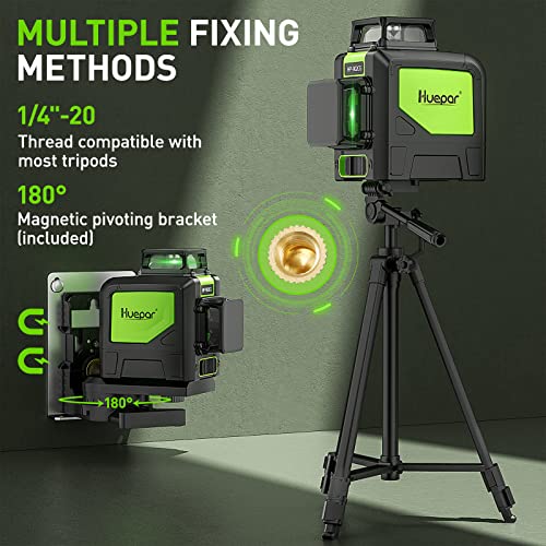 Huepar 902CG Cross Line Laser Level 2x360° Self-Leveling Laser Leveler, 2D Green Cross Line Lazer Level with Pulse Mode, Switchable Horizontal and Vertical, Magnetic Pivoting Base Included - Image 5