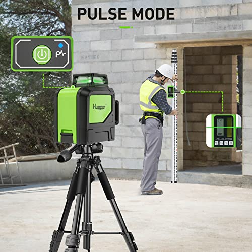 Huepar 902CG Cross Line Laser Level 2x360° Self-Leveling Laser Leveler, 2D Green Cross Line Lazer Level with Pulse Mode, Switchable Horizontal and Vertical, Magnetic Pivoting Base Included - Image 4
