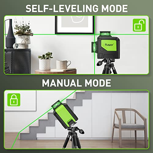 Huepar 902CG Cross Line Laser Level 2x360° Self-Leveling Laser Leveler, 2D Green Cross Line Lazer Level with Pulse Mode, Switchable Horizontal and Vertical, Magnetic Pivoting Base Included - Image 2