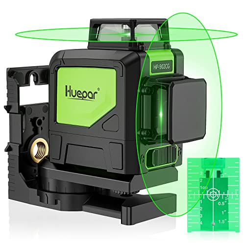 Huepar 902CG Cross Line Laser Level 2x360° Self-Leveling Laser Leveler, 2D Green Cross Line Lazer Level with Pulse Mode, Switchable Horizontal and Vertical, Magnetic Pivoting Base Included - Image 1