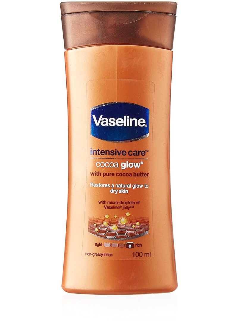 فازلين لوشن فازلين للعناية المركزة للجسم بخلاصة الكاكاو، لوشن مغذي يدوم 24 ساعة مع 100% من الكاكاو وزبدة الشيا، يعيد النضارة، 100 مل - Image 1