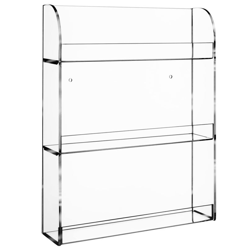 AMT SUPPLY LLC AMT Acrylic Nail Polish Racks for the Wall CLEAR Nail Polish Display Essential Oils Organizer Holds up to 48 Bottles Plus a Microfiber Cloth for Cleaning Purposes 3 Tier 48