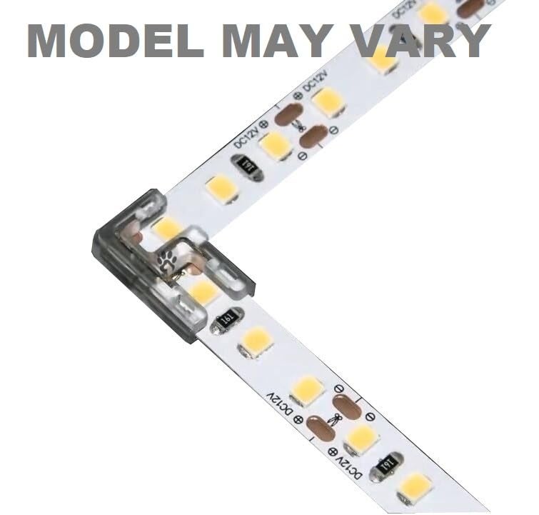Mufasa LED Strip Connectors - DIY Strip to Wire Quick Solderless Connection for 12v 24v Single Color Led Strip Lights Profile Light Accessory (Non Waterproof) (Pack of 10) (L Corner, 8MM) - Image 3